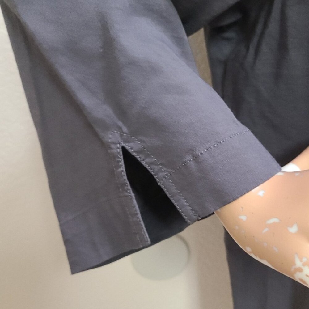 EILEEN FISHER STRETCH LINEN-BLEND OPEN FRONT STAND COLLAR KIMONO JACKET TOP XL - Picture 6 of 8